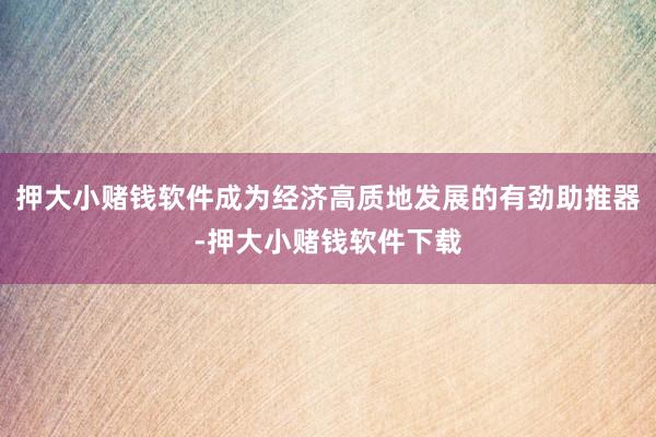 押大小赌钱软件成为经济高质地发展的有劲助推器-押大小赌钱软件下载