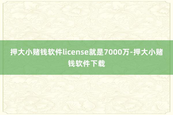 押大小赌钱软件license就是7000万-押大小赌钱软件下载