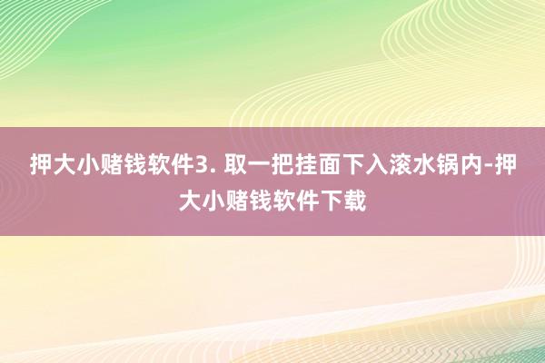 押大小赌钱软件3. 取一把挂面下入滚水锅内-押大小赌钱软件下载